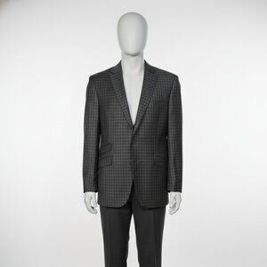 English Laundry Gray Patterned Plaid Button Details 2 Button Suit Jacket Size 46